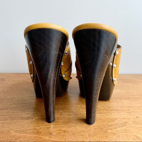 Gucci | Leather Platform Wooden GG Horsebit Mules - Picture 6 of 16